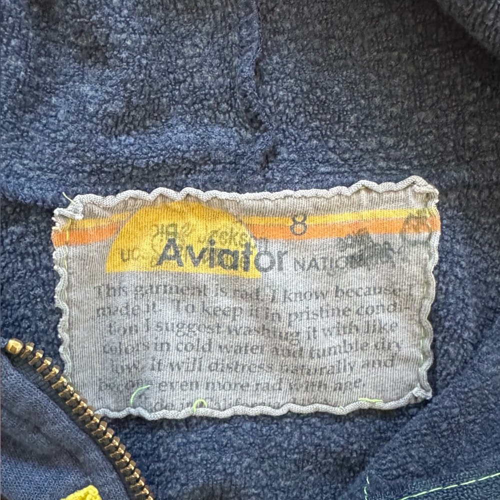 Aviator nation unisex blue hoodie sz 8 - Picture 3 of 5
